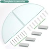 SYLXTEEM 2-Pack Glass Corner Shower Shelves with Aluminium Brackets, 9.8