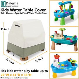 Dalema Kids Water Table Cover for Step2 Rain Showers Splash Pond Water Table,Outdoor Waterproof Dustproof Anti-UV Kids Water Play Table Cover,Cover Only.