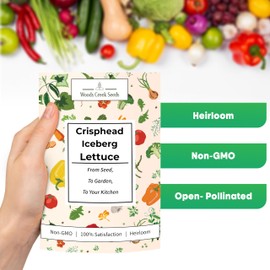Woods Creek Seeds: Crisphead Iceberg Lettuce Seeds for Planting - Over 950 Non-GMO Heirloom Seed for Growing Indoors or Outdoors - Beginner-Friendly Ice Berg Lettuce Seed for Home Gardeners