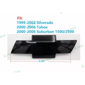 Auto Gloss Black Front Grill Bowtie Emblem 1999-02 Silverado 2000-06 Tahoe Suburban