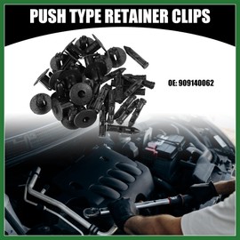 Motoforti Push Type Retainer Clips No.909140062 - Car Inner Bumper Door Fender Fastener Rivet Kit - for Subaru Ascent 2019-2022 Plastic Black - 20 Pcs Long-lasting