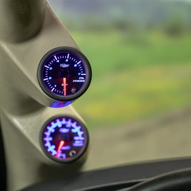 GlowShift Tinted 7 Color 7 BAR Oil Pressure Gauge Kit - Includes Electronic Sensor - Black Dial - Smoked Lens - for Car & Truck - 2-1/16" 52mm