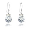 Teardrop Crystal Dangle Earrings Nickel-Free 925 Sterling Silver, Hypoallergenic, Clear
