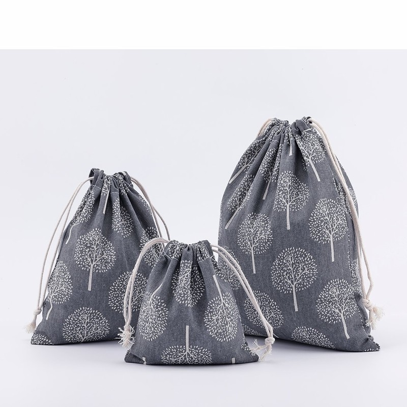 Amoyie 3 pcs Drawstring Storage Bags Set for Cosmetic Travel