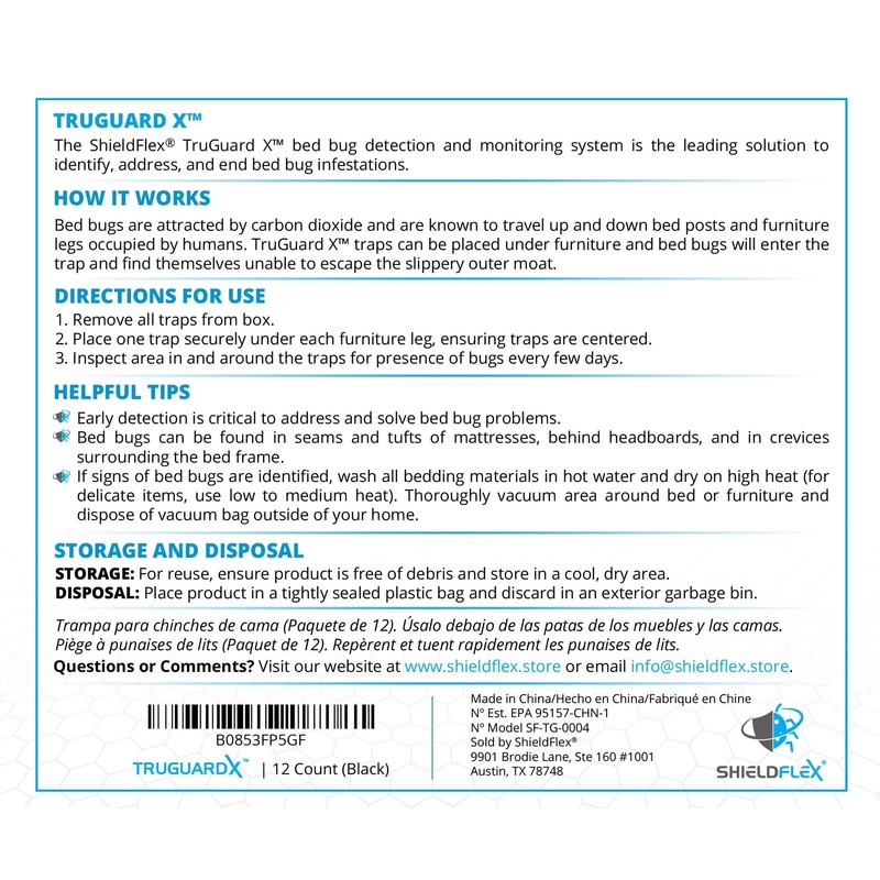 Bed Bug Trap — 12 Pack | TruGuard X Bed