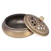 Antique Incense Burner Brass Holder with Lid Fireproof Cotton Interior