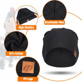 HASAGEI Women's Lightweight Soft Unisex Slouch Beanie Elastic Hat Men for All Seasons, black