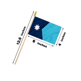 PLAIEI New Minnesota State Handheld Stick Flag 4x6 Inches 12 Pack Small Mini New MN Flag On Speartip Wooden Stick For Patriotic Minnesotans Themed Festival Events Party Decoration