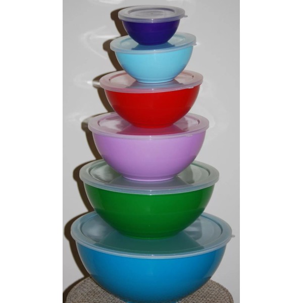 Gourmet Home "Aqua 5.80qt" Gourmet Home 6pc Different Color Polypropylene