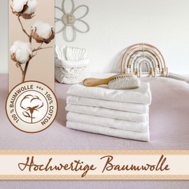 Zollner Set of 5 Flannel Nappies / Burp Cloths Cotton 80 x 80 cm White 118 80 x 80 cm White