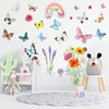 Wall Art Decals, 6Pcs Flower Wall Stickers, 30x20cm Garden Flower