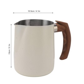 Milk Frothing Cup, Stainless Steel Milk Frothing Cup with Inner Scale and Dripless Spout for Coffee Art (1000ml)