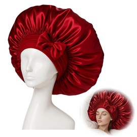 DmDoyy Satin Sleep Cap for Sleeping, Adjustable Hair Cap for Sleeping, for Women, Curly, Natural Hair