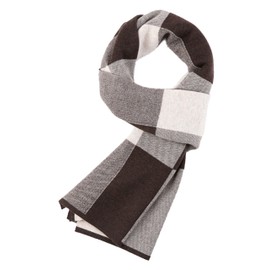 WANYING Winter Herbst Herren Strickschal 6% Wolle Gestrickter Schal Super Weich Business Casual - 180 * 30 cm Kariert Braun Beige
