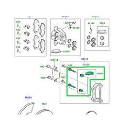 GENUINE FRONT OR REAR BRAKE CALIPER BOOT KIT COMPATIBLE WITH LAND ROVER RANGE ROVER 10-12 13-21 LR4 RANGE ROVER SPORT 10-13 14-22 DISCOVERY DEFENDER LR020489