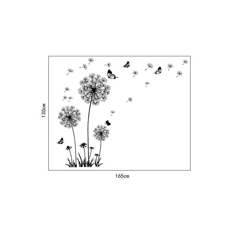 DaraBaby Vinil Decorativo Diente De León Y Mariposas Sala Habitación