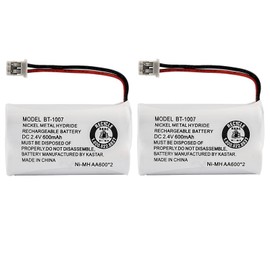 Uniden BBTY0651101 model BT1007 Nickel-Cadmium Rechargeable Cordless Phone Battery, DC 2.4V 500mAh (Pack of 2)