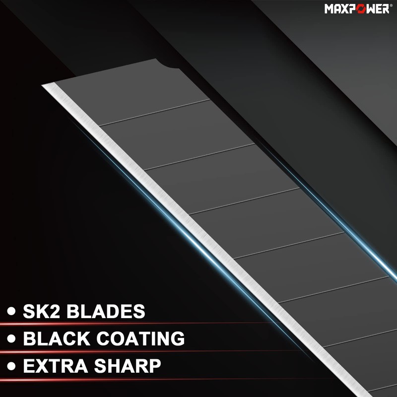 MAXPOWER 50 Pack Utility Knife Blades-18 mm Snap Off Blade