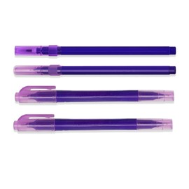 Ginhkok Skin Marker Pen Tattoo Pen Purple Nib Eyebrow Ruler Positioning Eyebrow Surgery Skin Marker Body Art Pen Makeup Tattoo Supplies (2pcs 0.5mm,2pcs 1mm,0.5mm+1mm) 4pcs