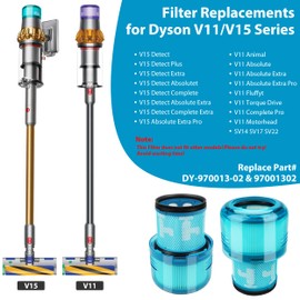 3 Pack V15 Vacuum Filters Replacement for Dyson V11 Animal, V11 Torque Drive,V11 Extra, V15 Detect Cordless Vacuum Cleaner Filter,For Dyson V15s Detect Submarine, Compare to Part # 970013-03