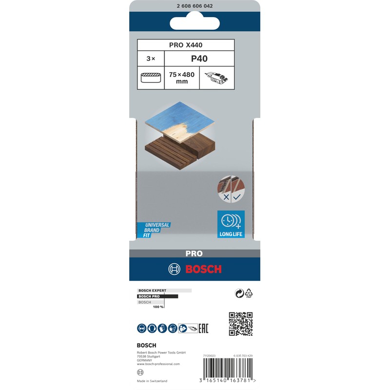 Bosch 2608606042 75 x 480 mm 40 Grit Sanding Belts