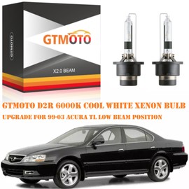 GTMOTO - Bombillas de xenón D2R para faros delanteros Acura CL RL TL HID 2001, 2002, 2003, luz baja, 6000 K, blanco brillante frío, 35 W OEM D2RC1 reemplazo, paquete de 2