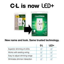 Lutron Skylark LED+ Dimmer Switch for Dimmable LED, Halogen and Incandescent Bulbs | 150W/Single-Pole or 3-Way | SCL-153P-IV | Ivory