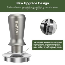 IKAPE 49mm Espresso Tamper, Premium Barista Coffee Tamper with Calibrated Spring Loaded, 100% Flat Stainless Steel Base Tamper for Espresso Machine