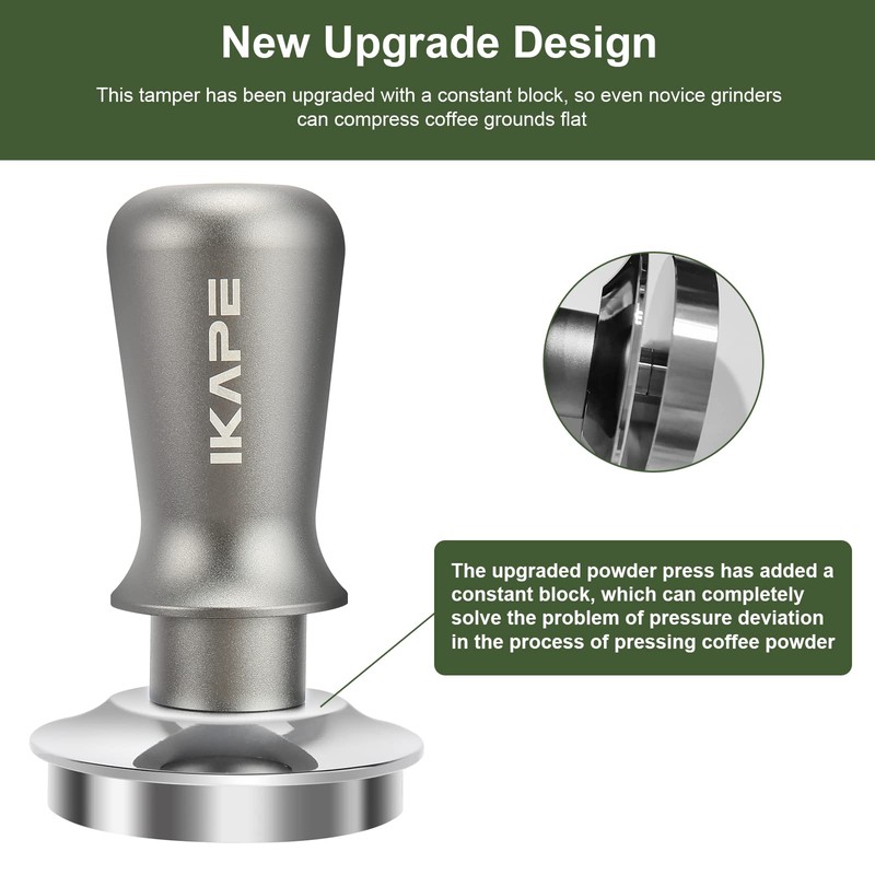 IKAPE 49mm Espresso Tamper, Premium Barista Coffee Tamper with Calibrated