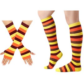 LKQBBSZ Turkey Socks for Thanksgiving Running Socks Arm Sleeve with Stripes Running for Women Men Funny Holiday Costume