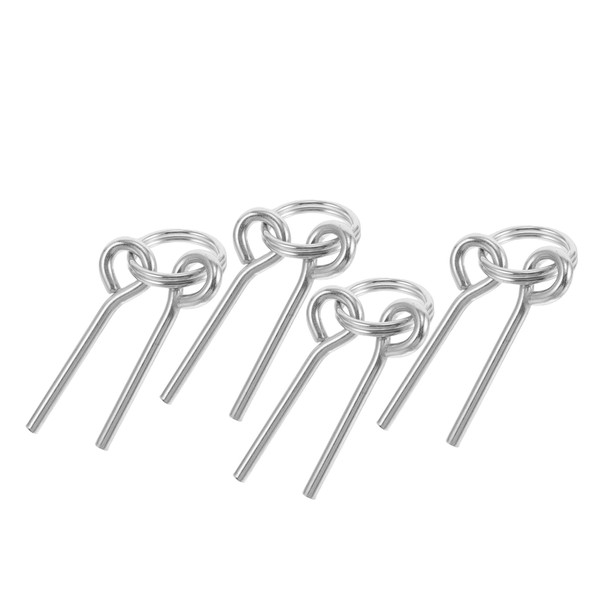 WOONEKY 4pcs Metal Tent Pegs Ground Stakes for Camping Tent