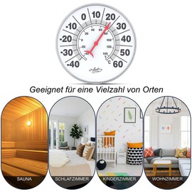 infactory Wall Thermometer: Bimetal Thermometer for Indoor and Outdoor Use, Temperature in C° and F° (Bimetal Thermometer, Outdoor Wall Thermometer)