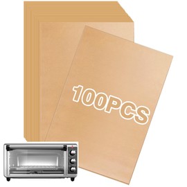 Air Fryer Paper Liners, 100 PCS Unbleached Parchment Paper Air Fryer Liners Disposable Compatible with BLACK+DECKER 8-Slice Extra Wide Convection Toaster Oven, 13" X 7"
