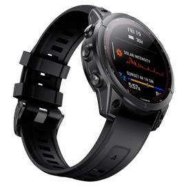 NotoCity for Fenix 7 Replacement Band 22mm Fenix 6 Bands Fenix 5 Quickfit Watch Band Fenix 5 Plus Silicone Wristband Fenix 6 pro Sports Smartwatch Band(Black)