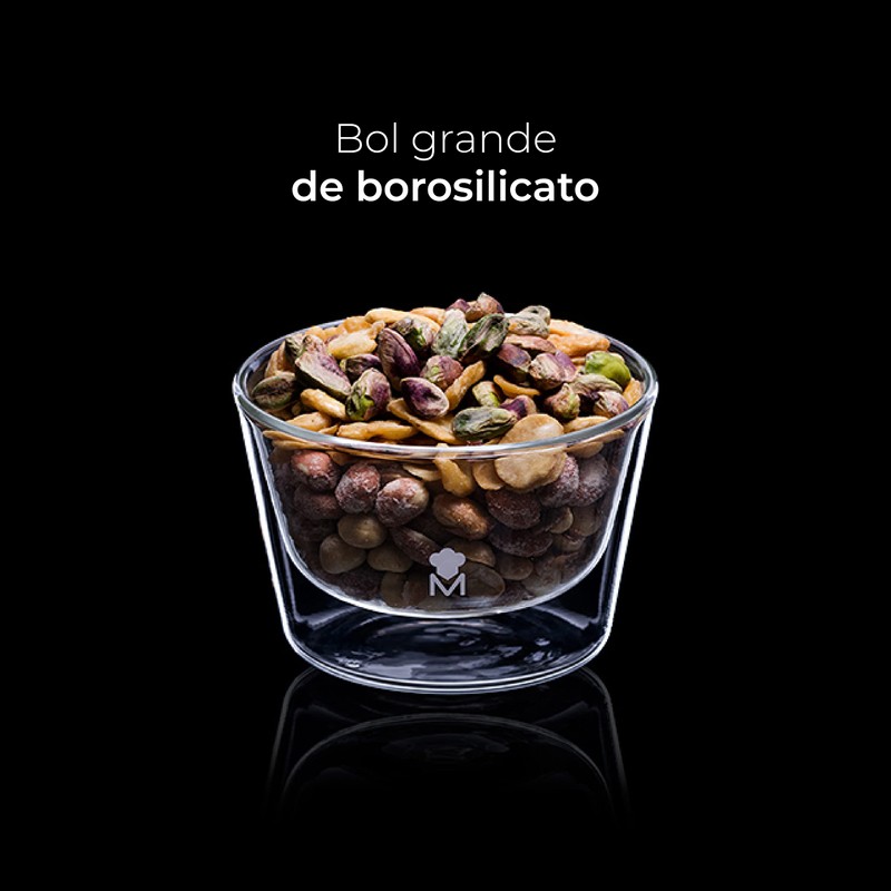 MasterPro Mixology Schüssel, 510 ml, aus Borosilikat, transparent, widersteht plötzlichen