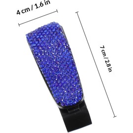 FOMIYES Porta Gafas Visera del Coche en Plástico Azul Clip Seguro, Organizador Único Rhinestone para Interior de Auto Que Evita Rayones