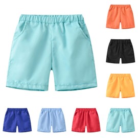 Toddler Boys Summer Shorts Quick-Dry Kids Swim Trunks Plain Beach Board Shorts Elastic Waist (Yellow, 3-4 Years)