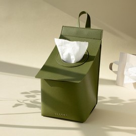 OLETHA Toilet Paper Holder - Aesthetic Bathroom Decor - Free Standing or Wall Hanging Cover for Toilet Rolls & Tissues Cube Boxes, Green