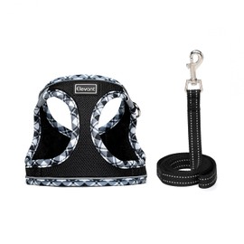 Elevant Step-in Dog Harness and Lead Set, Soft Mesh Adjustable Reflective Breathable No Pull Puppy Dog Vest Harnesses for Small Medium Dogs, Cats, Puppies (M, Black)