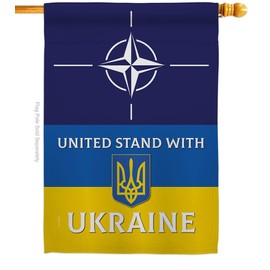 Ukraine Flag NATO Stand with Ukraine House Flag Support Cause Ukrainian Decoration Banner Small Garden Yard Gift Double-Sided, Made in USA