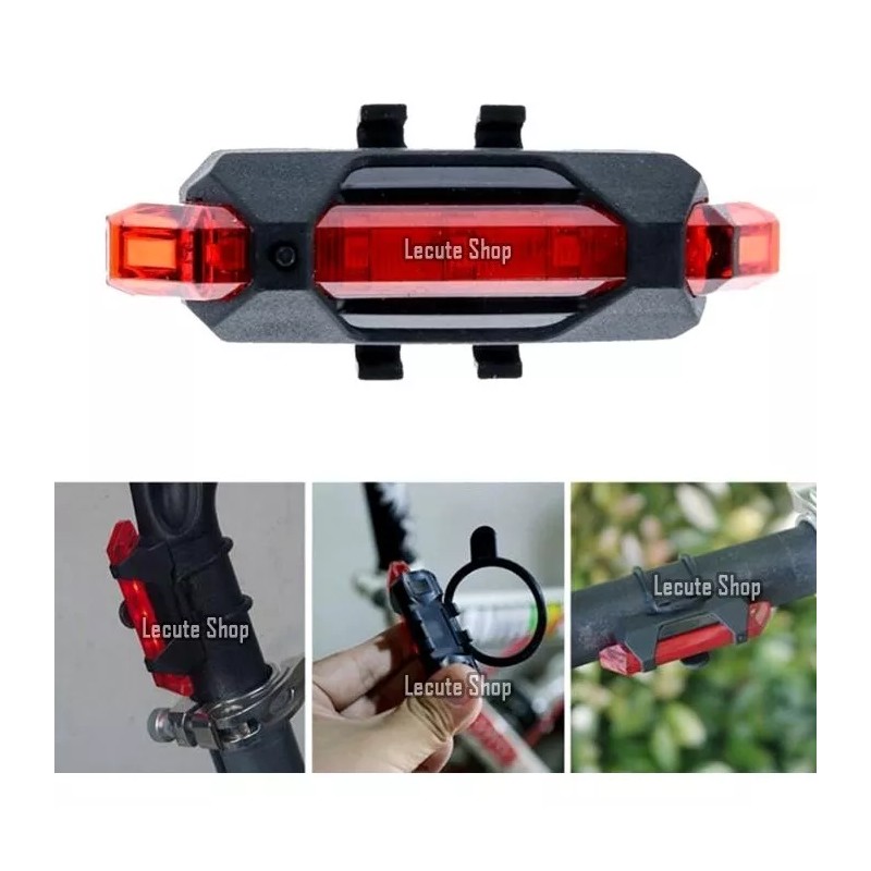 Car-Parment Lampara Luz Led Colores Bicicleta Recargable Trasera Delante
