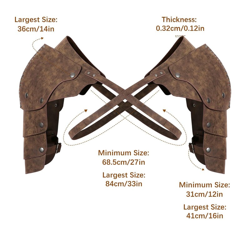 EHRBGK Men's Medieval Retro Shoulder Armour Adjustable Shoulder Armour PU