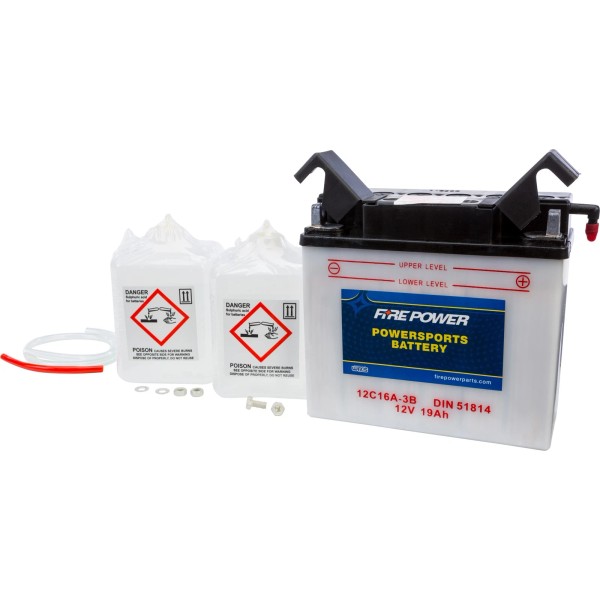 Firepower FIRE POWER 12V Standard Battery w/Acid Pack 12C16A-3B