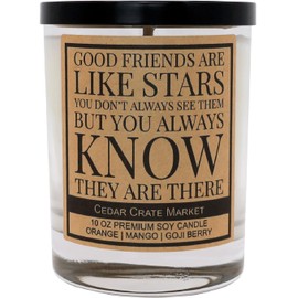 Good Friends are Like Stars, Friendship Gift for Women, Birthday Gift for Friends Female, Going Away Gifts, Funny Gifts for Friends, Long Distance Friend, BFF, Bestie, Funny Candle, Soy 10 oz. Candle
