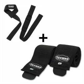 Techno Vendas Rodilla Gym Crossfit + Straps Lifting Correas Classic