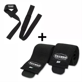 Techno Vendas Rodilla Gym Crossfit + Straps Lifting Correas Classic