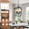 Farmhouse Chandelier 4-Light, Black Pendant Light Fixture for Kitchen Island