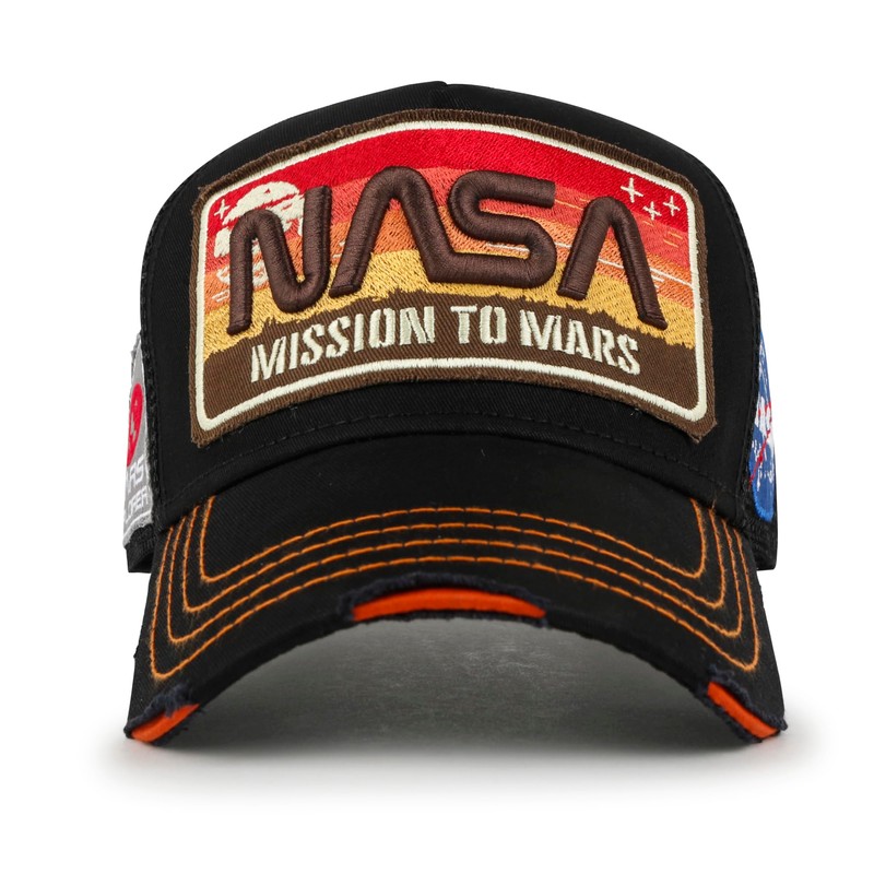 ililily Premium NASA Mission Patch Embroidery Structured Baseball Cap, Black