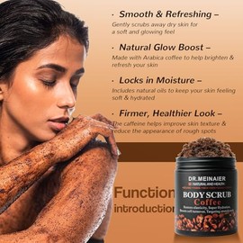 Exfoliante Corporal Natural De Sal Marina Y Café Con Azúcar Moreno, Hidratante Y Con Café Para Una Piel Suave Y Tersa. Exfoliante Facial Y Corporal.