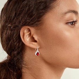 Teardrop Hook Earrings for Women Fashion Hypoallergenic Jewelry 925 Sterling Silver, Sterling Silver, Cubic Zirconia